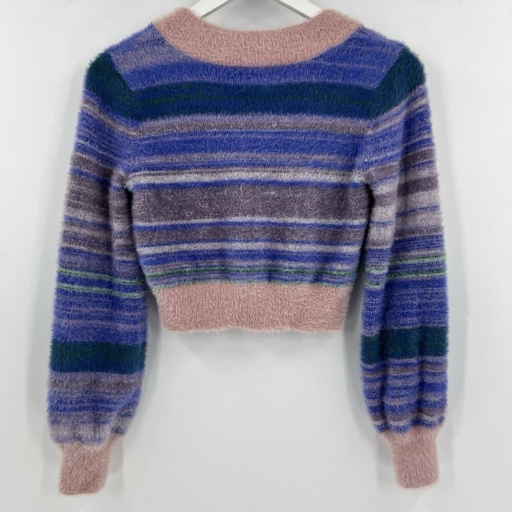 Aritzia Multicolor Striped V-Neck Sweater - Picture 4 of 9